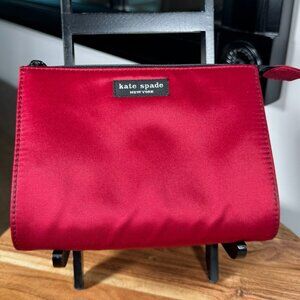 Kate Spade New York Red Nylon Cosmetic Makeup Bag  + Beauty Goodies Bundle